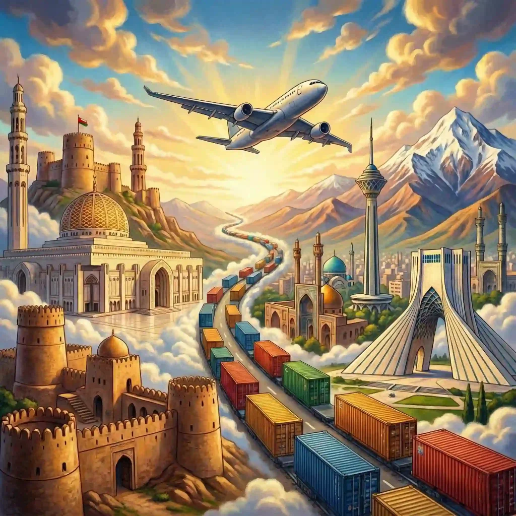 راهنمای جامع حمل بار از عمان به ایران | مسقط به تهران 2026 راهنمای جامع حمل بار از عمان به ایران | مسقط به تهران 2026
